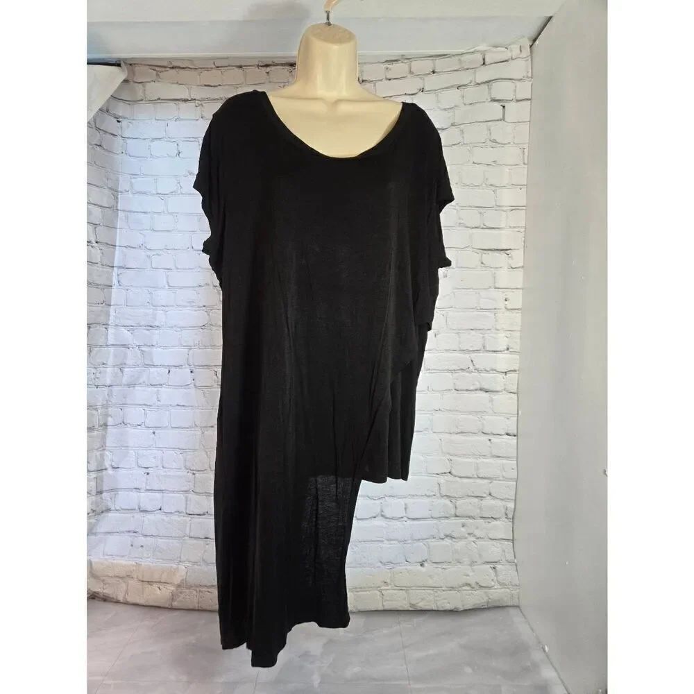 Ashley Stewart Womens Size 22/24 Black Asymmetrical Blouse